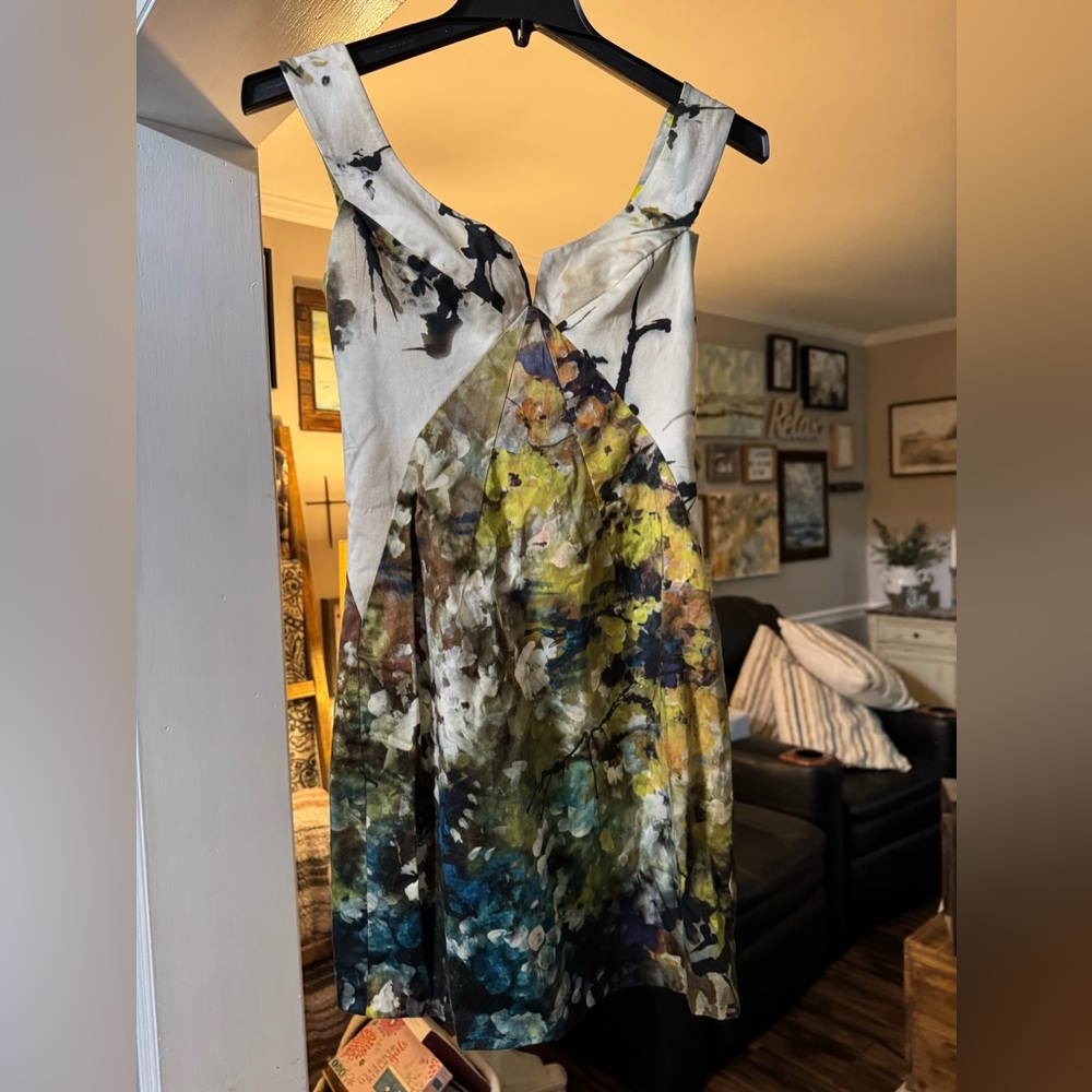 Black Halo Jackie O dress, size 6, Monet watercolor, floral print